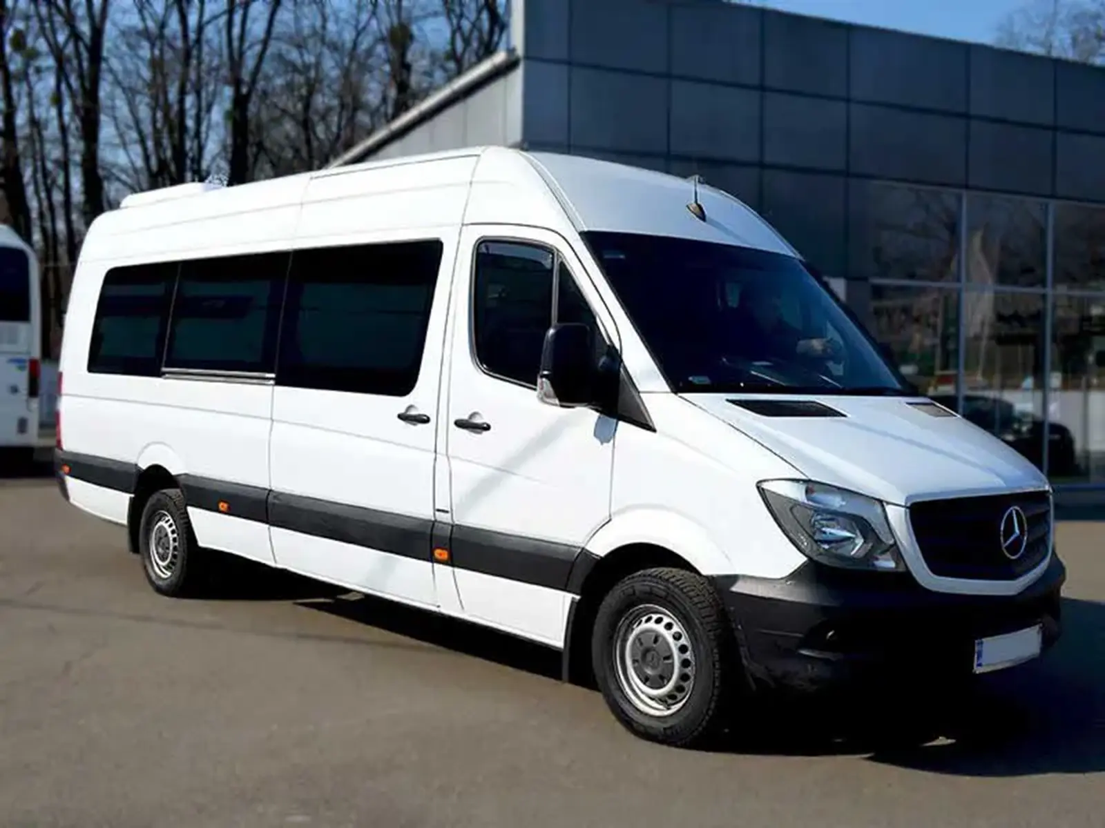 a white mercedes benz
