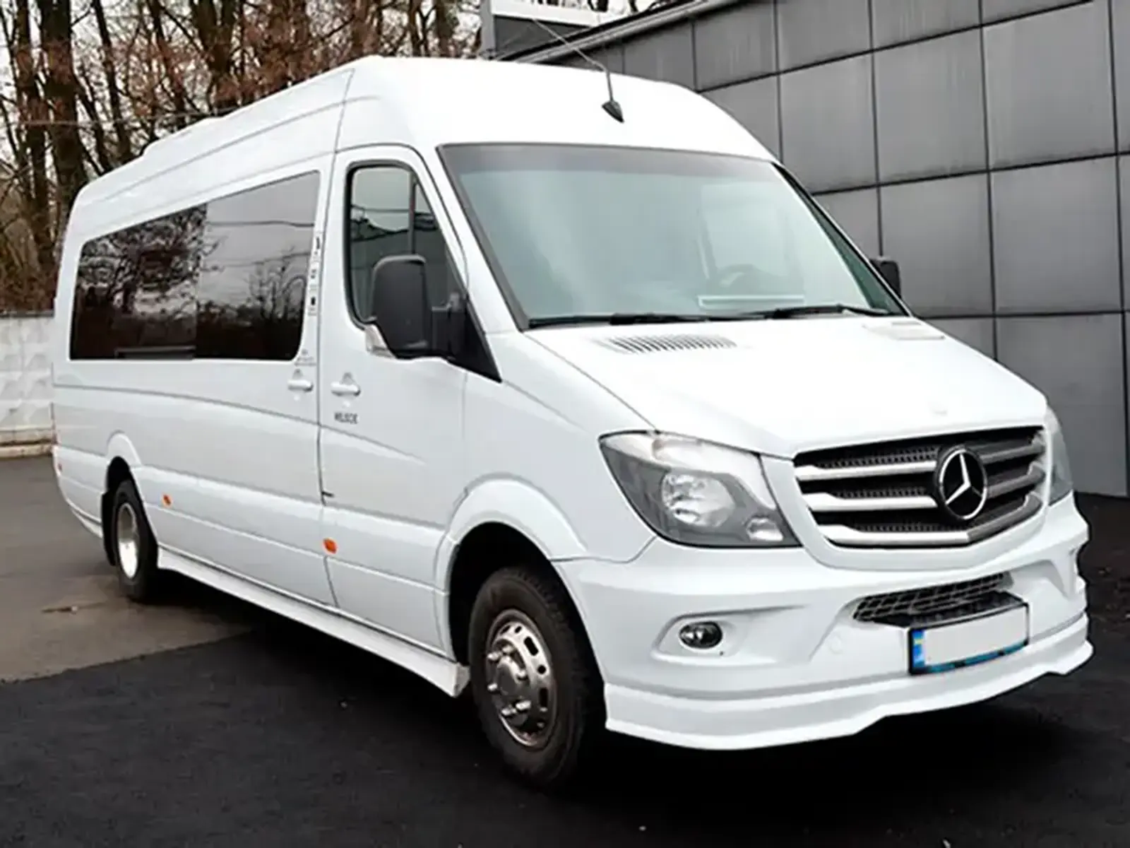 a white mercedes benz